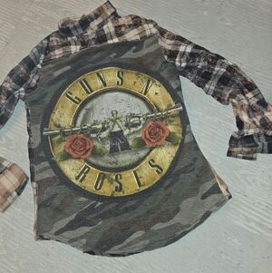 Kids' Custom Guns N Roses Flannel Shirt Jacjet Sz XS 4-5